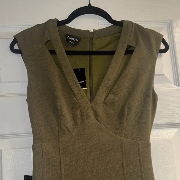 Bebe Chic Olive Green Midi Dress - Picture 4 of 11